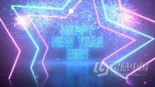复古霓虹灯数字倒数年会庆典夜总会音乐派对新年活动倒计时片头 AE模板 AE工程文件 Neon Party New Year Wishes