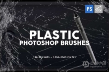 【PS笔刷】198支透明塑料薄膜效果PS特效笔刷 198 Plastic Photoshop Brushes
