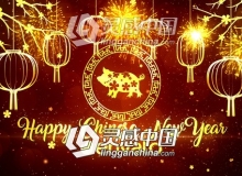 2019猪年迎新晚会开场新年快乐片头AE模板 Videohive Chinese New Year Wishes