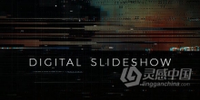 数字科技信号损坏视差故障过渡军事技术企业宣传幻灯片AE模板AE工程文件 Digital Glitch Slideshow