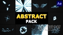 AE模板 手绘能量飞溅形状叠加元素视频素材Abstract Pack AE工程 AE文件