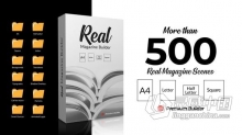制作书籍小册子报纸期刊时尚杂志翻页动画 AE模板 AE工程文件 Real Magazine Builder for Element 3D