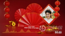 中国新年春节音乐播放可视化音频视觉封面视频动画制作 AE模板 AE工程文件 Chinese Music and Podcast Visual