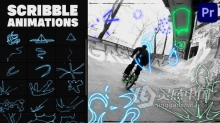PR模板-抽象艺术风格手绘动画贴纸卡通涂鸦线条元素 Abstract Scribble Animations for Premiere Pro