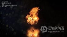 火焰燃烧特效LOGO视频片头金属标志火花制作 AE模板 AE工程文件 Realistic Fire Logo 3