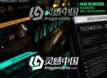 科技感HUD屏幕信息动画UI元素包AE模板 Videohive HUD Screens