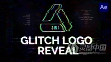 4K故障畸变像素差动画效果视频 AE模板 AE工程文件 Glitch Logo Reveal