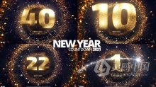 大气奢华黄金粒子烟花2021年新年倒计时倒数 AE模板 AE工程文件 Golden New Year Countdown 2021