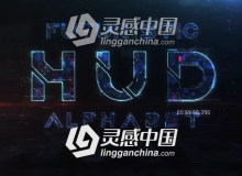 未来科技感HUD英文字母数字预设动画AE模板 Futuristic HUD Alphabet