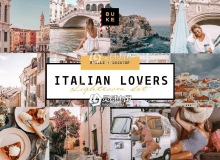 INS意大利浪漫旅拍电影LR预设/移动APP预设Italian Lightroom Preset