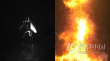 铁甲战士利刃揭示火焰标志动画AE模板下载 Fire Warrior Logo Reveal