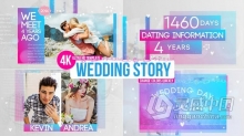 4K分辨率现代时尚浪漫婚礼相册视频片头订婚酒席邀请介绍动画AE模板AE工程文件 Wedding Story