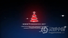 故障效果三角形圣诞树形象圣诞节元素标志LOGO动画AE模板AE工程文件 Christmas Glitch Logo