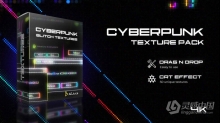 54种赛博朋克故障干扰纹理视觉特效动画AE/PR模板+视频素材 Cyberpunk Glitch Texture Pack