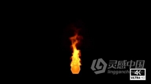 视频素材 带Alpha通道爆炸火焰喷射器火元素燃烧动画视频素材下载