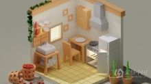 Blender起居室卧室场景室内可视化制作视频教程
