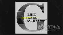 复古故障号召性用语介绍开场视频片头制作 AE模板 AE工程文件 You Tube Like Share Subscribes Grunge Opener