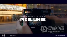 AE模板-像素排序效果叠加集合卷AE模板下载 Pixel Sorting Effects Overlays Collection Vol. 01