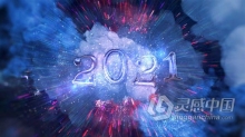多彩美丽烟花粒子爆炸云层背景揭示新年祝福问候短视频 AE模板 AE工程文件 Happy New Year 2021