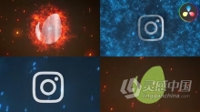 达芬奇模板-火焰标志粒子火花LOGO动画视频DaVinci Resolve模板下载