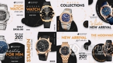 INS帖子设计时尚女装奢侈品牌销售购物产品促销 AE模板 AE工程文件 Watch Promo Instagram Post