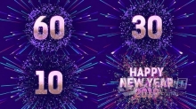 炫彩烟花发射背景新年节日活动倒计时1分钟30和10秒倒数视频AE模板AE工程文件 New Year Countdown