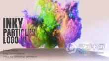 创意彩色墨水流体团彩虹烟雾特效动画LOGO视频片头 AE模板 AE工程文件 Inky Particles Logo