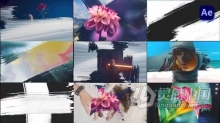 18种笔刷画笔擦除遮罩转场过渡包AE模板下载 Paint Brush Transitions Pack