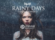30款高清的下雨效果 30 Rain Brushes for Photoshop