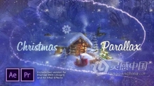 创意梦幻魔术回忆圣诞节快乐相册视频AE模板PR模板AE工程文件 Christmas Parallax Slideshow