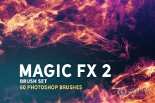 60个魔法光效火焰特效PS笔刷 Magic FX 2 brush set