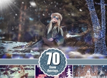 高清光效雪花叠加合成素材 Snow Winter Photoshop Overlays
