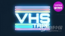 复古科技感霓虹灯标志动画AE模板下载 VHS Logo Reveal
