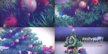 雪花飘落挂满彩球的圣诞树3D场景动画展示节日开场圣诞祝福贺卡 AE模板 AE工程文件 Christmas Tree Opener