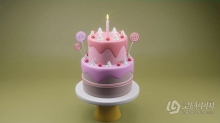 Blender生日蛋糕场景完整实例制作训练视频教程
