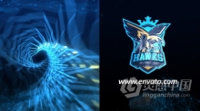 故障发光LOGO边缘线条扭曲隧道视频片头 AE模板 AE工程文件 Plexus Glitch Logo Reveal