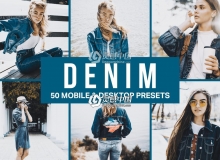 时尚牛仔街拍人像胶片LR预设+LUT预设Denim Fashion Lightroom Presets