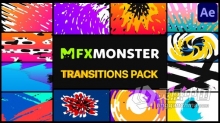 色彩缤纷卡通动态液体动画过渡效果元素 AE模板 AE工程文件 Handy Colorful Transitions | After Effects