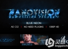 蓝色的霓虹灯特效宣传动画AE模板 Videohive Blue Neon V.1