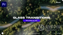 玻璃化效果转场转场包括音效PR模板下载 Glass Transitions For Premiere Pro