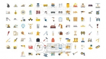 100个工业建筑施工图标动画AE模板