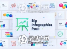 90种彩色质感企业商务信息图表动画元素包AE模板