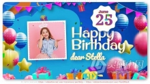 AE模板 生日快乐祝贺视频相册照片动画Happy Birthday AE工程 AE文件