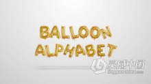 AE模板 金色气球字母数字符号字体制作英文标题字幕 AE工程 AE文件
