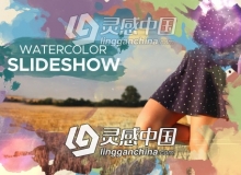 水墨油彩视觉差图文展示AE模板 Videohive Watercolor Parallax Slideshow
