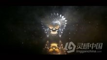 黑暗神秘体积光线照明烟雾背景露出LOGO动画视频片头 AE模板 AE工程文件 Metallic Light Logo Reveal