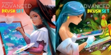 【Procreate/PS笔刷】RossDraws高级Procreate/PS画笔笔刷套装2.0 版 - Photoshop+Procreate画笔（2022