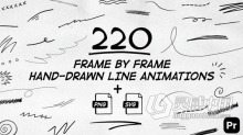 220个手绘逐帧线条动画元素PR模板 220 Frame By Frame Animated Lines