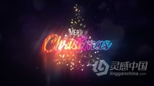 彩光斑魅力粒子标志开场白LOGO动画AE模板下载 Merry Christmas Logo Opener