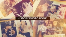 经典怀旧历史书籍相册家庭人物复古书本翻页老相册 AE模板 AE工程文件 History Photo Book